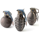 U.S. GI Practice Hand Grenade Set of 3 – Inert Dummy Grenade Replicas for Display, Reenactment & Collectors