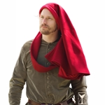 Simple Liripipe Hood - Brushed Wool - Red