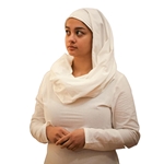 Rectangular Veil and Fillet in Cotton