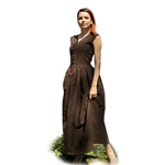 Peasant Dress in Dark Brown