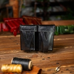 Hard Leather Pouch for Sword Belt - Black