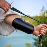 Archery Bracer - Black Leather