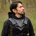 Dark Elf Gorget - Black Leather