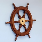 Nautical Deluxe Class Wooden Ship's Wheel 24 Inches
