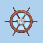 Ship Wheel Clock 18" 143-SW-1721A