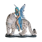 Hima Fairy With Snow Leopard Statue