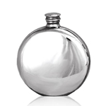 Round Plain Pewter Flask 6 Ounces