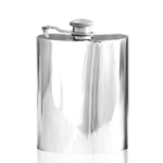 Plain Captive Top Pewter Flask 6 Ounces