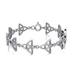 Celtic Triquetra Knot Silver Bracelet 52-TBG065
