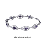 Celtic Knotwork with Gemstones Sterling Silver Bracelet