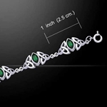 Celtic Knotwork Silver Bracelet Gemstones 52-TBG740