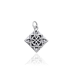 Celtic Knotwork Four Point Quaternary Knot Silver Charm 52-TCM100