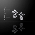 Flying Dragons Silver Post Earrings 52-TE1156