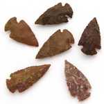 Set of 6 Agate Arrowheads Medium  601041