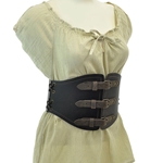 Buckled Waist Cincher - Brown Leather