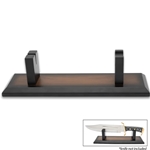Premium Knife Display Stand - Desktop Presentation - Dark Brown
