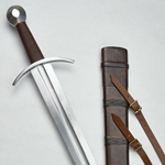 Knightly Arming Sword with adjustable hanging scabbard - Stage Combat Version ,Medieval Longsword - Stage Combat Version