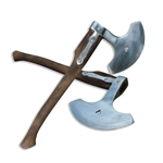 Combat Ready Medieval Battle Axe – Pierced Blade Reenactment Axe with Wood Shaft