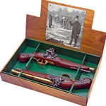 Colonial British Dueling Flintlock Boxed Set Non-Firing Replica,English Flintlock Pistol 18th Century - Non-Firing FD1196L