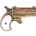 Western 1866 Double Barrel Derringer Gold Finish Non-Firing FD1262L