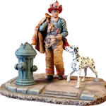 New York Fire Fighter 2-Resin Figurine