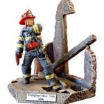 New York Fire Fighter 3-Resin Figurine