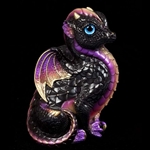 Fledgling Dragon Sculpture in Black Gold
