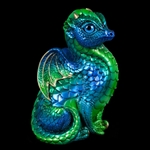 Fledgling Dragon Sculpture in Emerald Peacock