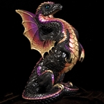 Rising Spectral Dragon Sculpture Black Gold