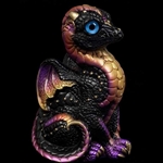Baby Dragon Black Gold Statue