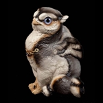 Sitting Griffin Chick Sculpture in Silver Wolf Color