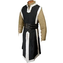 Medieval Tabard Black with White Trim