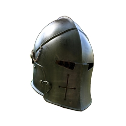 Visored Barbuta Helmet - Epic Dark