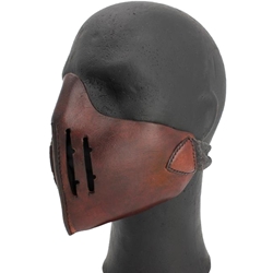 Leather Mempo Mask Brown