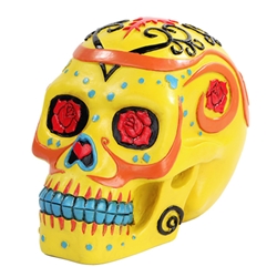 Yellow Day of the Dead Sugar Skull