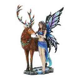 Diantha Fairy and Stag Companion Statue  11890