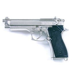 Replica M92 Beretta Automatic Pistol Nickel Non Firing FD1254