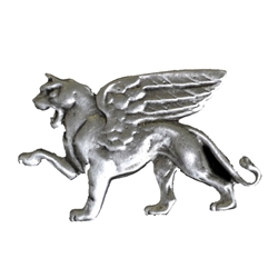 Winged Lion of Venice Pewter Brooch