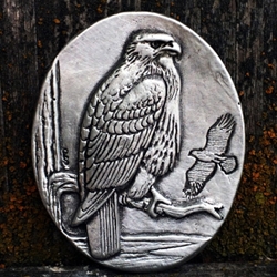 Red Tail Hawk Brooch Fine Pewter