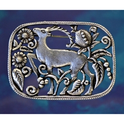Viking Nordic Deer Brooch Fine Pewter