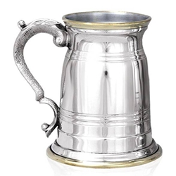 Old London Brass Lip And Base One Pint Pewter Tankard EP025
