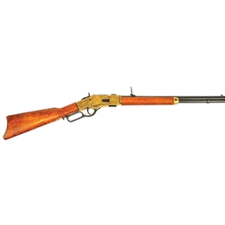 Engraved Model 1873 Old West Lever-Action Carbine Replica – Antique Gold Finish