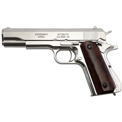 M1911A1 Nickel - Wood Gripped Government Automatic Pistol - Non-Firing
