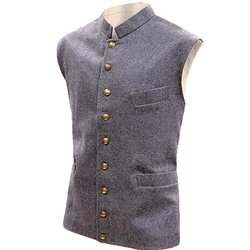 Civil War Era Wool Vest - Gray - Sky Blue