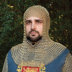 Plated Brass Chainmail Armor Coif 26-300122