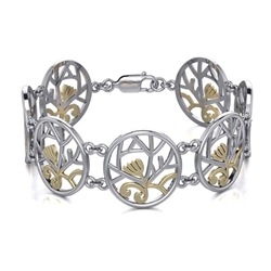 Tree of Life Silver and Gold Bracelet