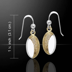 Danu Silver and Gold Celtic Spiral Earrings 52-MER548