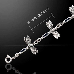 Dragonfly Link Silver Bracelet 52-TBG704