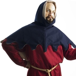 Medieval Hood - Dagged edge - late 14th early 15th Century - Wool