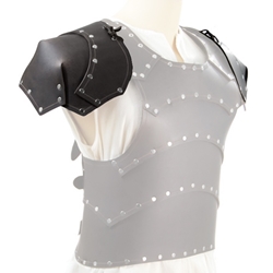 Baudouin Leather Pauldrons - Shoulder Armour - Black 61-2002